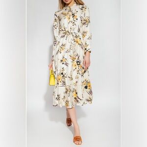 Tory Burch Cream Silk Shirt Dress